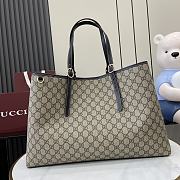 Gucci GG Emblem medium tote bag Beige and dark blue new - 1