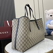 Gucci GG Emblem medium tote bag Beige and dark blue new - 5