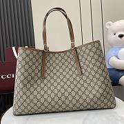 Gucci GG Emblem medium tote bag Beige and dark brown new - 3