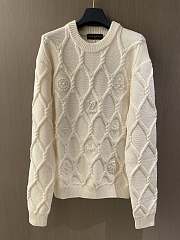 Louis Vuitton Embellished Cable Knit Wool Blend Pullover - 1