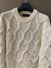 Louis Vuitton Embellished Cable Knit Wool Blend Pullover - 3