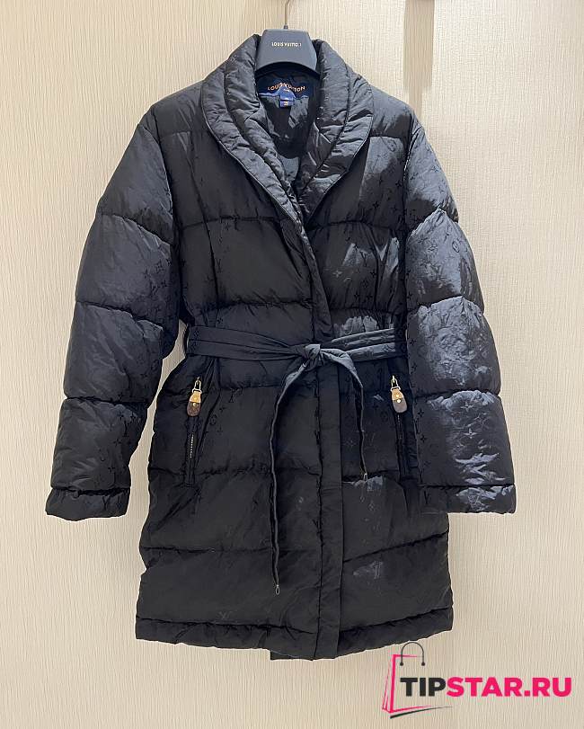 Louis Vuitton Long Down Coat Monogram In Black - 1