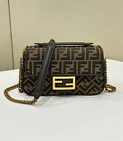 Fendi Baguette Chain Midi Bag Brown - 1