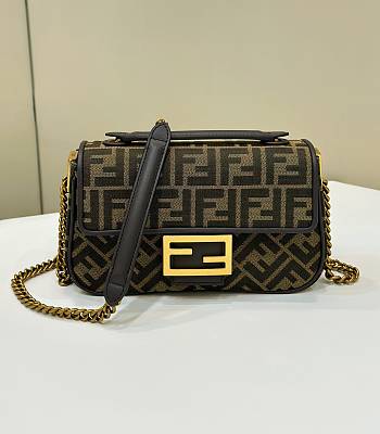 Fendi Baguette Chain Midi Bag Brown