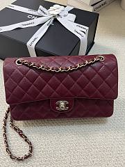 Chanel Classic Flap Bag Caviar In Burgundy Color - 1