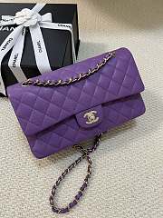 Chanel Classic Flap Bag Caviar In Purple Color - 4