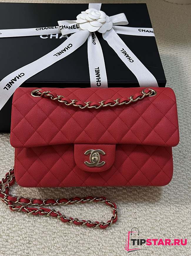 Chanel Classic Flap Bag Caviar In Red Color - 1