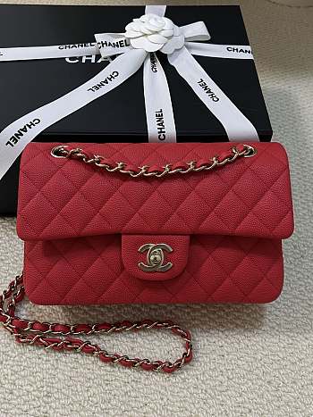 Chanel Classic Flap Bag Caviar In Red Color