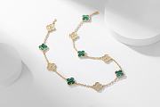 Van Cleef & Arpels Alhumbra Vintage Necklace Gold Tone In Green - 1