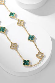 Van Cleef & Arpels Alhumbra Vintage Necklace Gold Tone In Green - 6