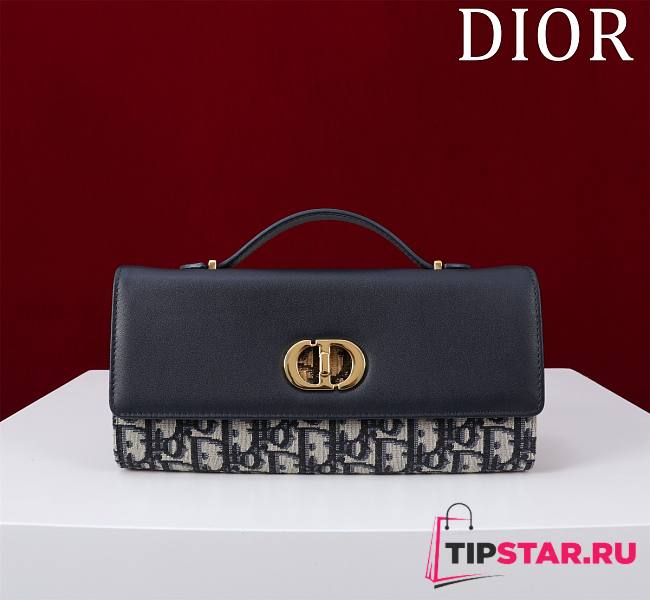 Dior Top handle Supple Calfskin Cannage Caro Wallet Dark Blue - 1