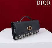 Dior Top handle Supple Calfskin Cannage Caro Wallet Dark Blue - 4