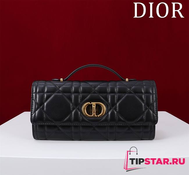 Dior Top handle Supple Calfskin Cannage Caro Wallet Black - 1