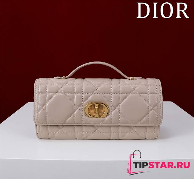 Dior Top handle Supple Calfskin Cannage Caro Wallet Beige - 1