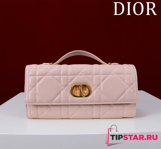 Dior Top handle Supple Calfskin Cannage Caro Wallet Pink - 1