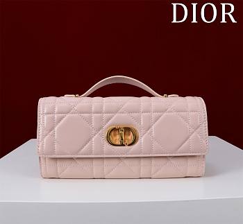 Dior Top handle Supple Calfskin Cannage Caro Wallet Pink