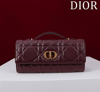 Dior Top handle Supple Calfskin Cannage Caro Wallet Burgundy