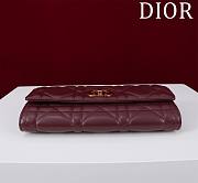 Dior Top handle Supple Calfskin Cannage Caro Wallet Burgundy - 6