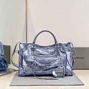 Balenciaga Medium Le City tote bag shiny blue - 1