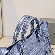 Balenciaga Medium Le City tote bag shiny blue - 6