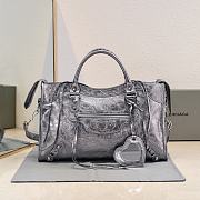 Balenciaga Medium Le City tote bag shiny gray - 1