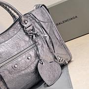 Balenciaga Medium Le City tote bag shiny gray - 6