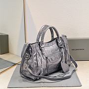 Balenciaga Medium Le City tote bag shiny gray - 5