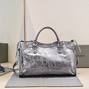 Balenciaga Medium Le City tote bag shiny gray - 3