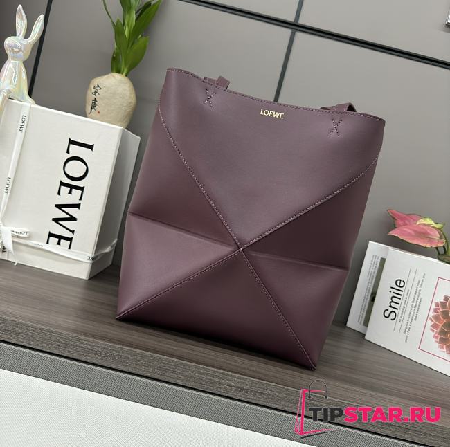 Loewe Puzzle Fold Tote bag in burgundy - 1