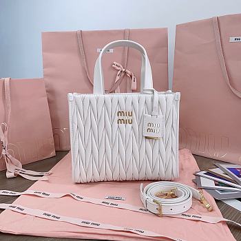 Miumiu Matelassé nappa leather tote-bag white