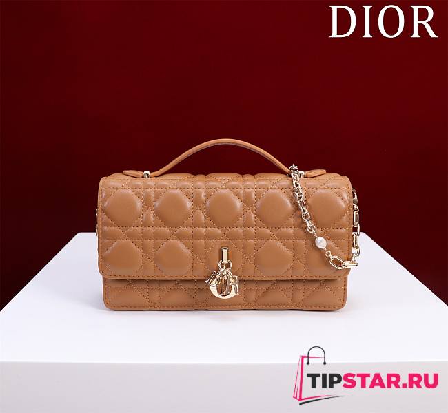 Dior My Dior Mini Bag Orange Cannage Lambskin - 1