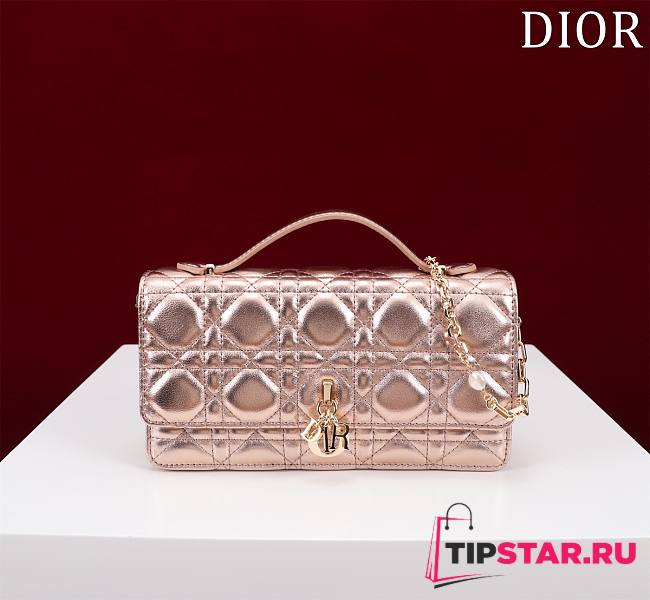 Dior My Mini Bag Iridescent Metallic Pink-Tone Cannage Lambskin - 1