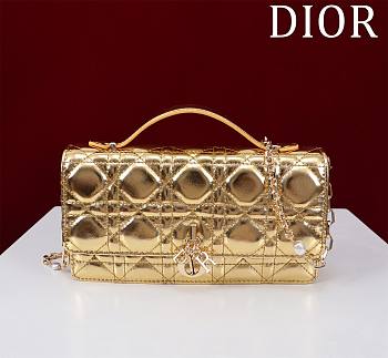 Dior My Mini Bag Iridescent Metallic Gold-Tone Cannage Lambskin