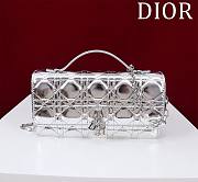 Dior My Mini Bag Iridescent Metallic Silver-Tone Cannage Lambskin - 1