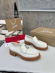 Christian Louboutin CL Moc Lug leather loafers white - 1