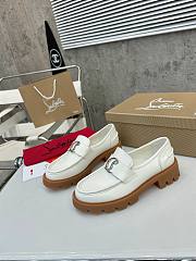 Christian Louboutin CL Moc Lug leather loafers white - 5