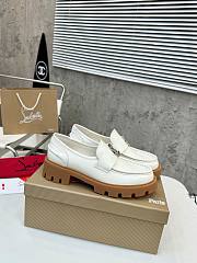 Christian Louboutin CL Moc Lug leather loafers white - 4