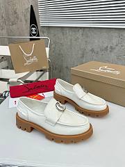 Christian Louboutin CL Moc Lug leather loafers shiny white - 1