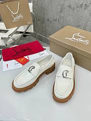 Christian Louboutin CL Moc Lug leather loafers shiny white - 6