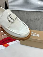 Christian Louboutin CL Moc Lug leather loafers shiny white - 5