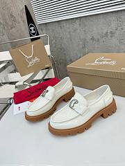 Christian Louboutin CL Moc Lug leather loafers shiny white - 2