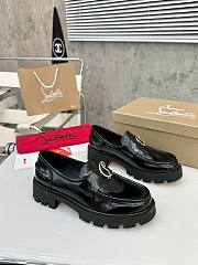 Christian Louboutin CL Moc Lug leather loafers shiny black - 1