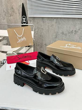 Christian Louboutin CL Moc Lug leather loafers shiny black