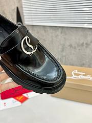 Christian Louboutin CL Moc Lug leather loafers shiny black - 4