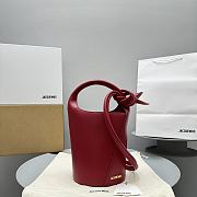 Jacquemus Mini Knotted Bucket Bag Red - 1