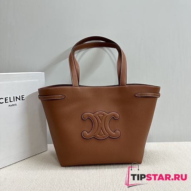 Celine SMALL CABAS ANAÏS CUIR TRIOMPHE in Grained calfskin tan - 1