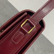 Celine Mini Triomphe Bag in shiny calfskin Burgundy - 2