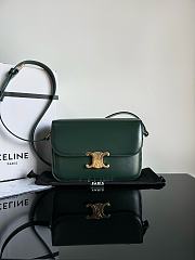 Celine Teen Triomphe Bag in shiny calfskin Green - 1