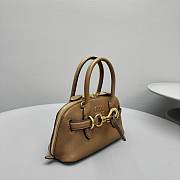 Miumiu Aventure nappa leather top-handle bag brown - 5