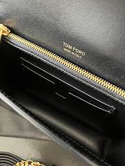 Tom Ford Palmellato leather baguette bag with logo shiny black - 6